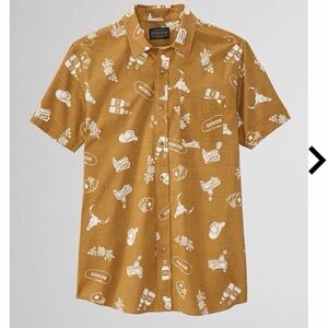 Pendleton Shoreline Cotton Western Rodeo Cowboy Skull Button Front Shirt